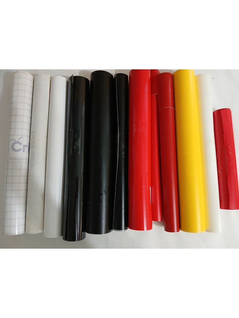 Cricut Vinyl Rolls Lot Various Sizes Colors Red Black Yellow